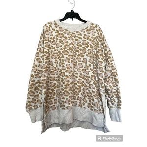 Aerie Pink leopard‎ print Sweatshirt size M